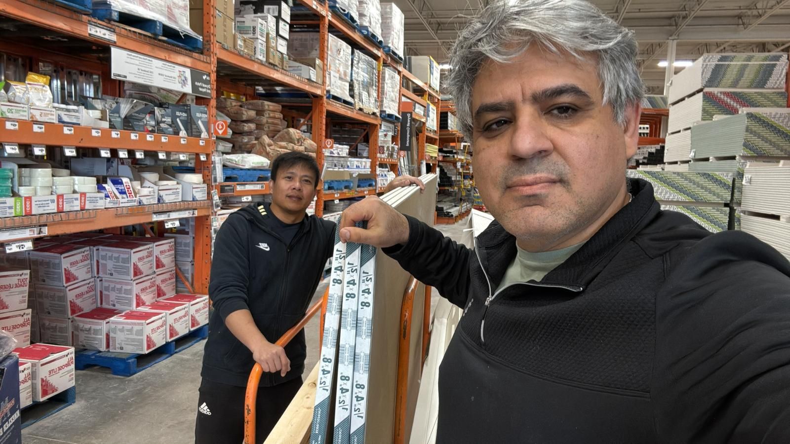Two of the Kohan R&R team picking out materials at a supplier
